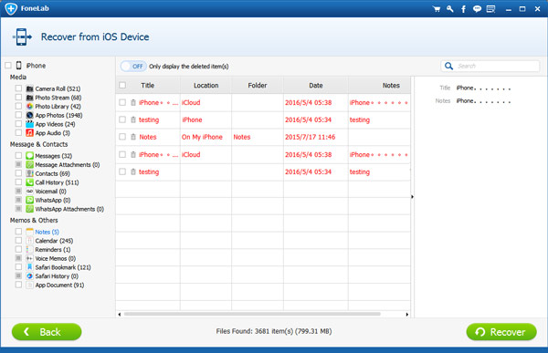 Restore Deleted Notes from iPhone